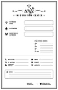 Laminated WiFi information poster set with QR codes for narrated audio lessons