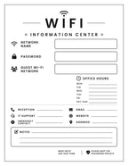 Set of laminated Wi-Fi information posters with QR codes for narrated audio lessons