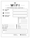Set of five laminated Wi-Fi information posters with QR codes for narrated audio lessons.