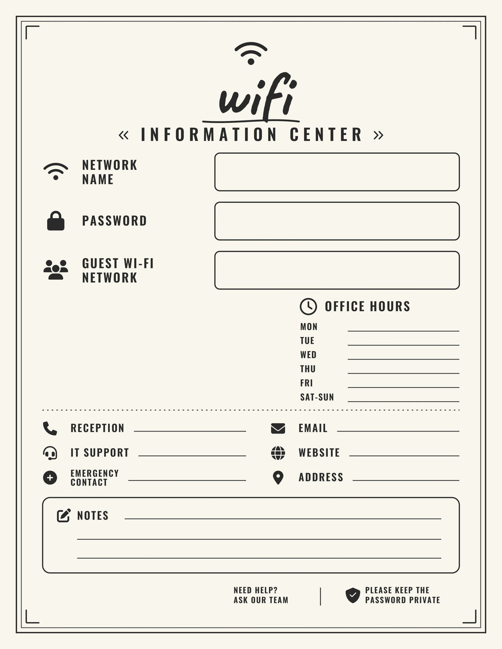 Five laminated WiFi information posters with QR codes for narrated audio lessons