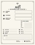 Five laminated WiFi information posters with QR codes for narrated audio lessons