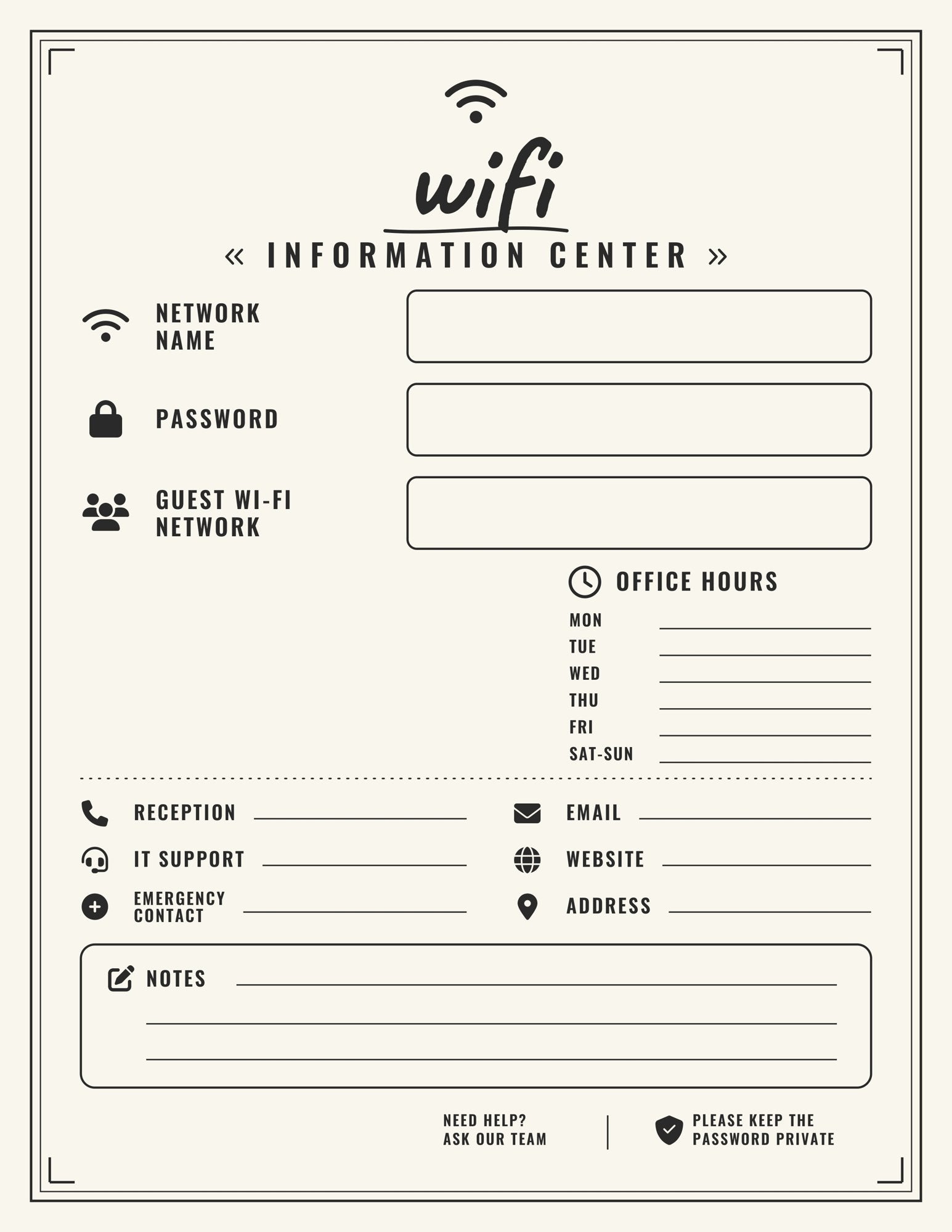 Five laminated WiFi information posters with QR codes for narrated audio lessons