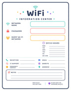 Set of laminated WiFi information posters with QR codes for narrated audio lessons