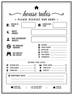 Laminated house rules poster set for kids with QR codes for narrated audio lessons.