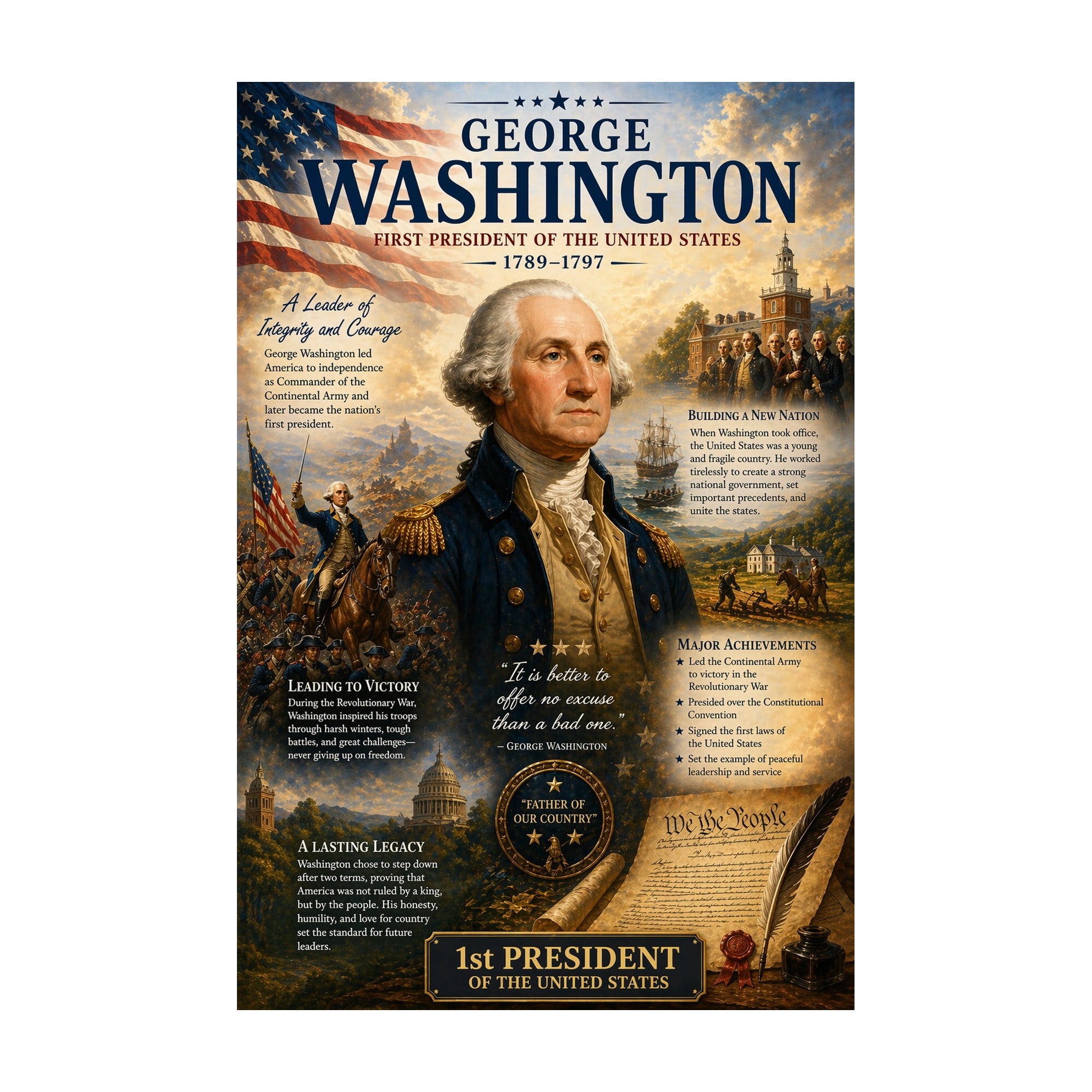 Set of laminated U.S. presidents binder posters with QR codes for narrated audio lessons — view 4