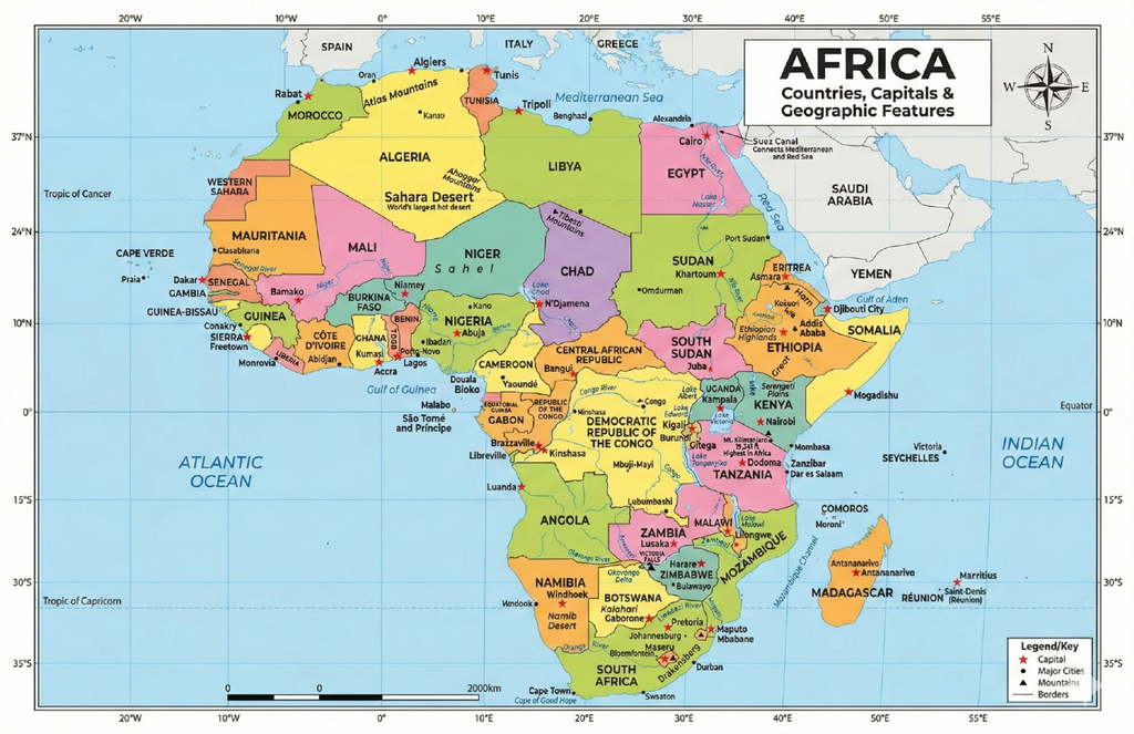 Nine laminated world map posters for kids, including Africa, Asia, Europe, USA, Canada, and more with QR codes. — view 4
