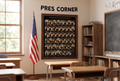 Set of laminated U.S. presidents binder posters with QR codes for narrated audio lessons