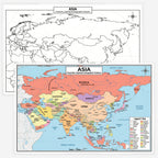 Map of Asia with countries labeled, on a white background