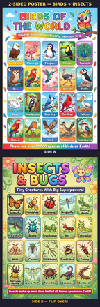 Five laminated animal posters for birds, dinosaurs, farm, ocean, and safari animals with QR audio lessons. — view 4