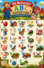 Four laminated educational posters for kids: farm alphabet, farm colors, farm words, numbers 1-20, and ocean ABC — view 3