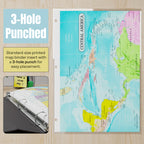 Central America Map & World Map Reference Binder Insert (Double-Sided) | Geography Learning Chart for Kids