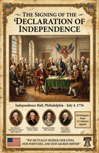Laminated Declaration of Independence poster with bold text and patriotic design