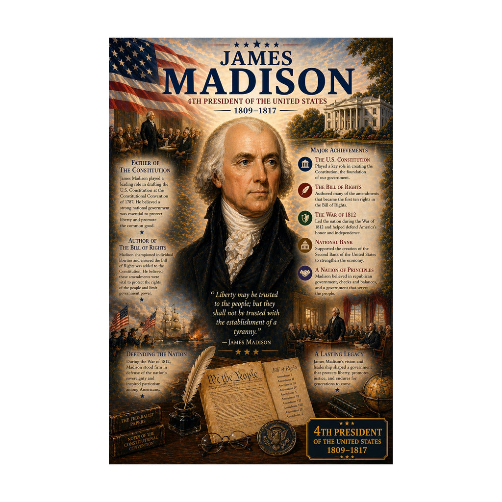 Set of laminated U.S. presidents binder posters with QR codes for narrated audio lessons — view 7