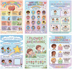 Set of 4 laminated calming corner posters for breathing and grounding with QR codes for audio lessons — view 3