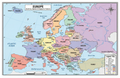 Three laminated map posters for Europe, the USA, and the world with QR codes for audio lessons.