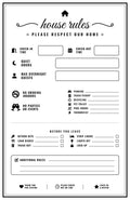 Laminated house rules poster set with QR code audio lessons for kids