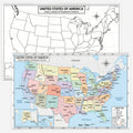 Map of the United States of America with states, capitals, and geographic features labeled.