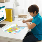 Detailed United States Map & Central America Map Reference Binder Insert (Double-Sided) | Geography Learning Chart for Kids