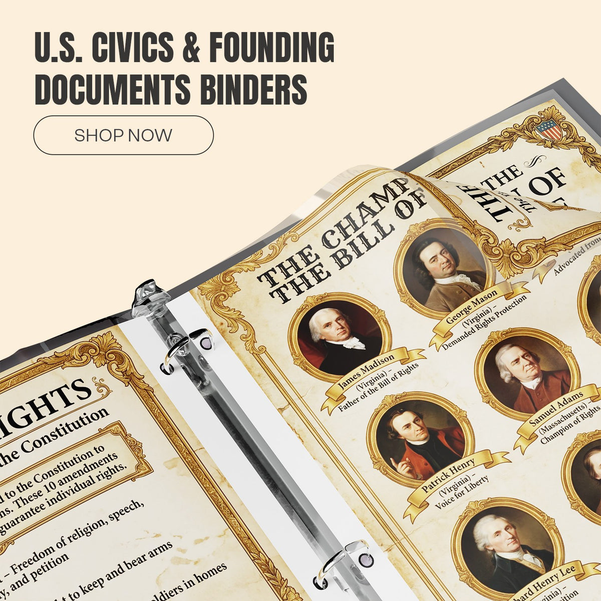 Shop U.S. Civics and Founding Documents binder inserts