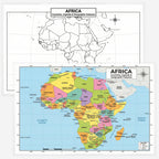 Africa Map | 11×17 Laminated Dry Erase Study Map (Double-Sided) | Geography Learning Chart for Kids