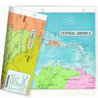 Central America Map & Colombia Map Reference Binder Insert (Double-Sided) | Geography Learning Chart for Kids