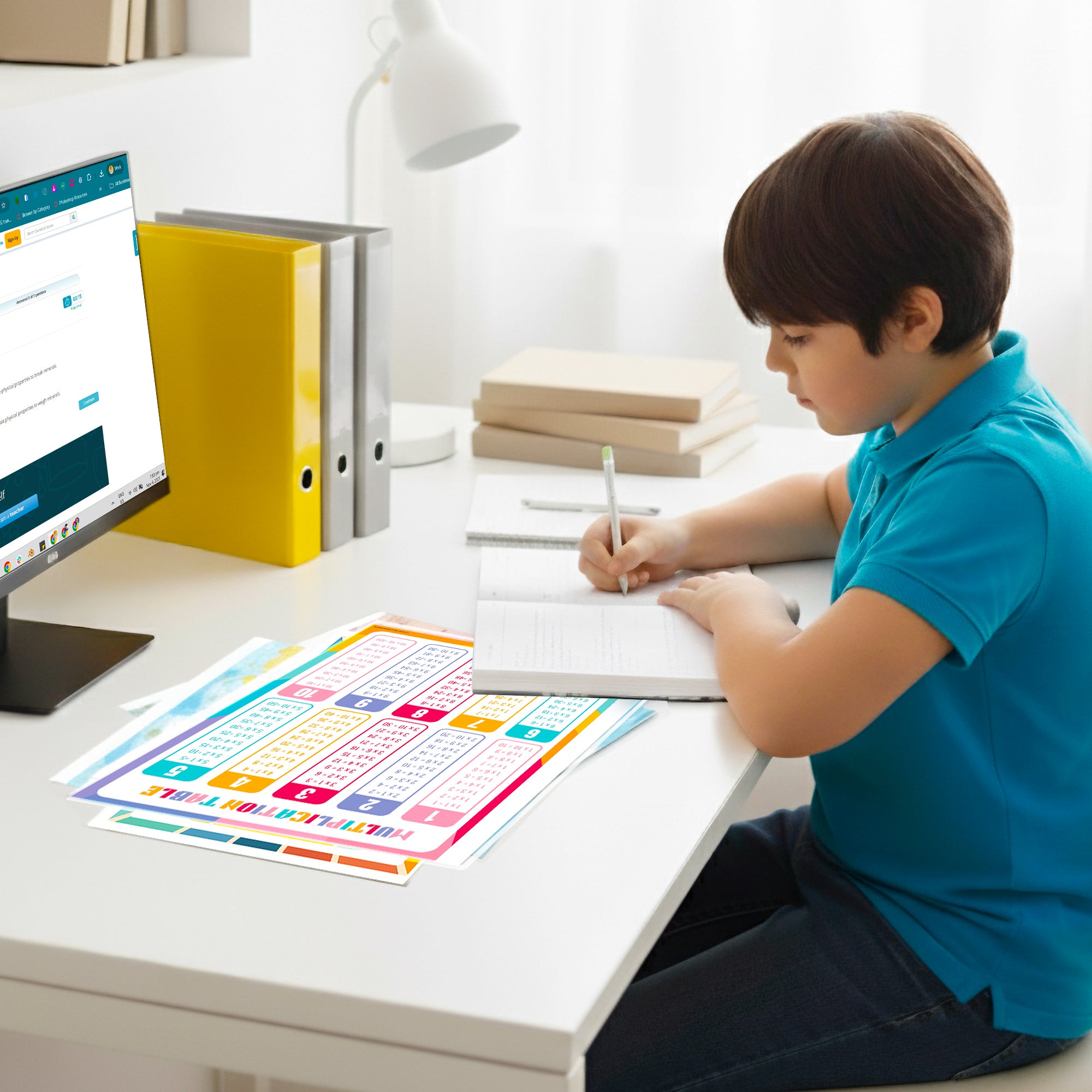 Multiplication & Division Reference Binder Insert (Double-Sided) | Reusable Learning Chart for Kids